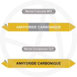 Repérage de tuyauterie NFX ou CLP Anhydride carbonique