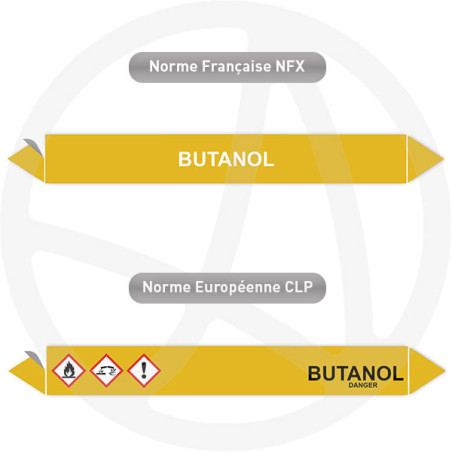 Repérage de tuyauterie Butanol reperage marqueur tuyauterie vinyle