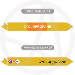 Repérage de tuyauterie NFX ou CLP Cyclopropane