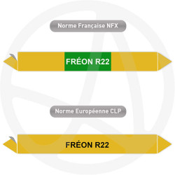 Repérage de tuyauterie NFX ou CLP Fréon R22