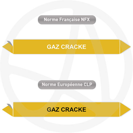 Repérage de tuyauterie Gaz cracke reperage marqueur tuyauterie vinyle