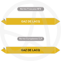 Repérage de tuyauterie NFX ou CLP Gaz de lacq