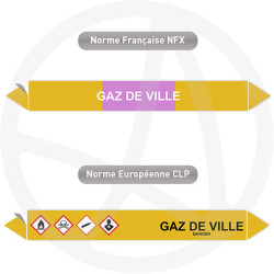 Repérage de tuyauterie NFX ou CLP Gaz de ville