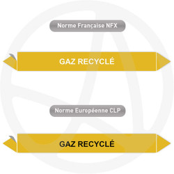 Repérage de tuyauterie NFX ou CLP Gaz recycle