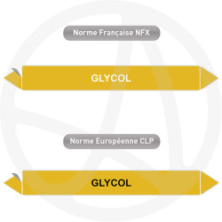 Repérage de tuyauterie NFX ou CLP Glycol