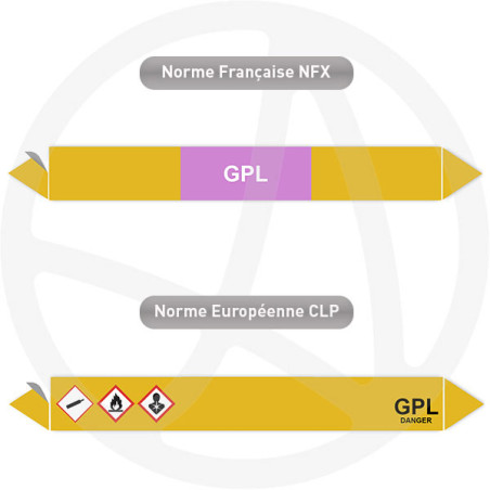 Repérage de tuyauterie GPL reperage marqueur tuyauterie vinyle