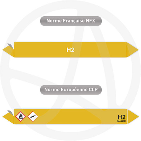 Repérage de tuyauterie H2 reperage marqueur tuyauterie vinyle