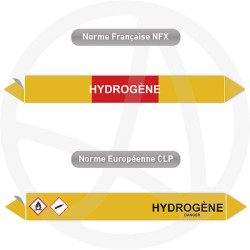 Repérage de tuyauterie NFX ou CLP Hydrogène