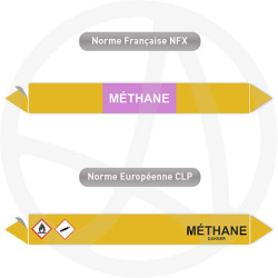 Repérage de tuyauterie NFX ou CLP Méthane