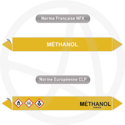 Repérage de tuyauterie NFX ou CLP Méthanol Gaz