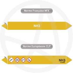 Repérage de tuyauterie NFX ou CLP NH3