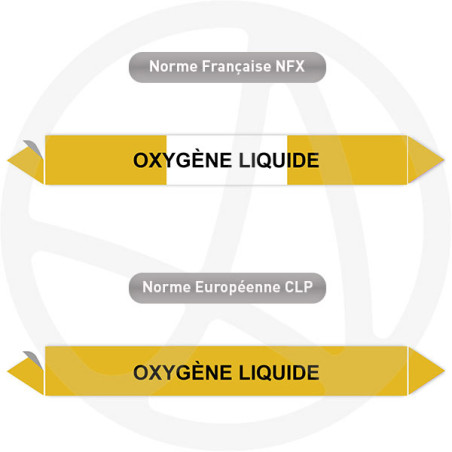 Repérage de tuyauterie Oxygène liquide reperage marqueur tuyauterie vinyle