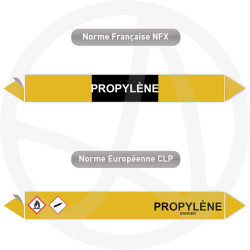 Repérage de tuyauterie NFX ou CLP Propylène