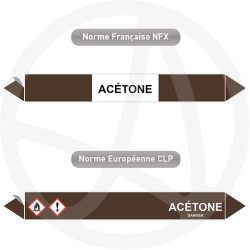 Repérage de tuyauterie NFX ou CLP Acétone