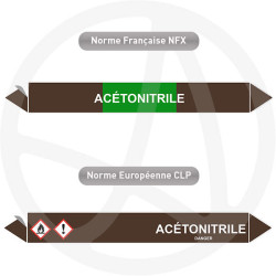 Repérage de tuyauterie NFX ou CLP Acétonitrile