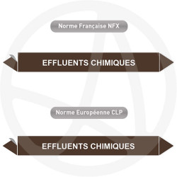 Repérage de tuyauterie NFX ou CLP Effluents chimiques