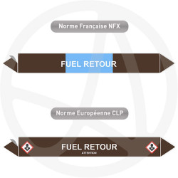 Repérage de tuyauterie NFX ou CLP Fuel retour