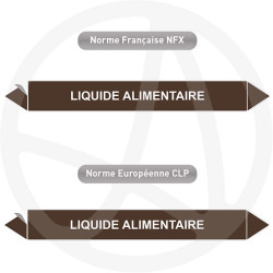 Repérage de tuyauterie NFX ou CLP Liquide alimentaire