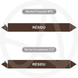 Repérage de tuyauterie NFX ou CLP Résidu