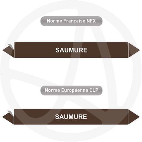 Repérage de tuyauterie Saumure reperage marqueur tuyauterie vinyle