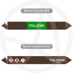 Repérage de tuyauterie NFX ou CLP Toluène