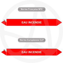 Repérage de tuyauterie NFX ou CLP Eau incendie