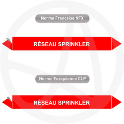 Repérage de tuyauterie NFX ou CLP Réseau sprinkler incendie