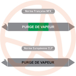 Repérage de tuyauterie NFX ou CLP Purge de vapeur