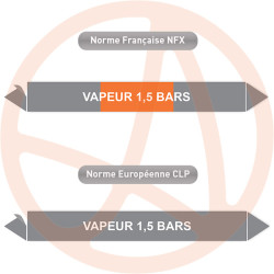 Repérage de tuyauterie NFX ou CLP Vapeur 1,5 bars