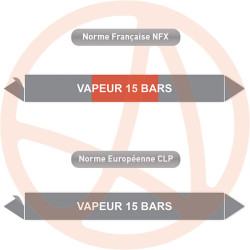 Repérage de tuyauterie NFX ou CLP Vapeur 15 bars