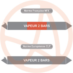 Repérage de tuyauterie NFX ou CLP Vapeur 2 bars