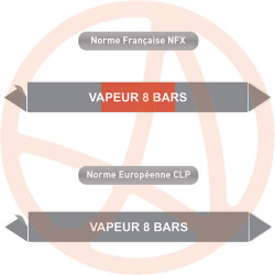 Repérage de tuyauterie NFX ou CLP Vapeur 8 bars