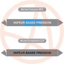 Repérage de tuyauterie NFX ou CLP Vapeur basse pression