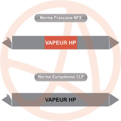 Repérage de tuyauterie NFX ou CLP Vapeur HP