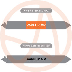 Repérage de tuyauterie NFX ou CLP Vapeur MP