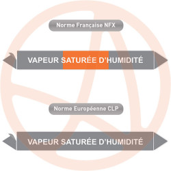 Repérage de tuyauterie NFX ou CLP Vapeur saturée d'humidité