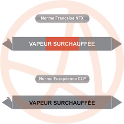 Repérage de tuyauterie NFX ou CLP Vapeur surchauffée