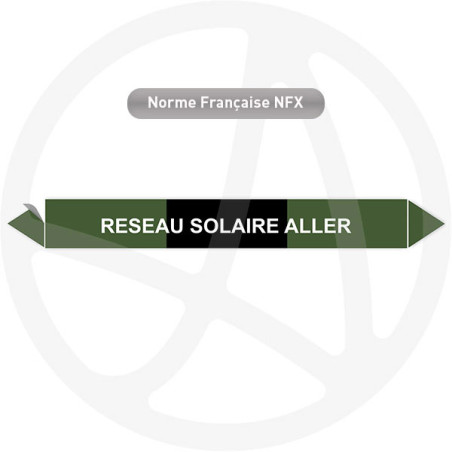 Repérage de tuyauterie Réseau solaire aller reperage marqueur tuyauterie vinyle