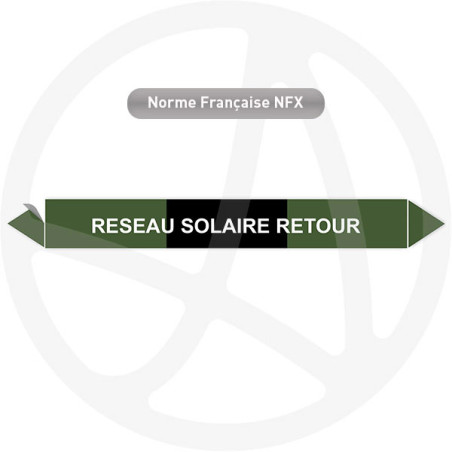 Repérage de tuyauterie Réseau solaire retour reperage marqueur tuyauterie vinyle