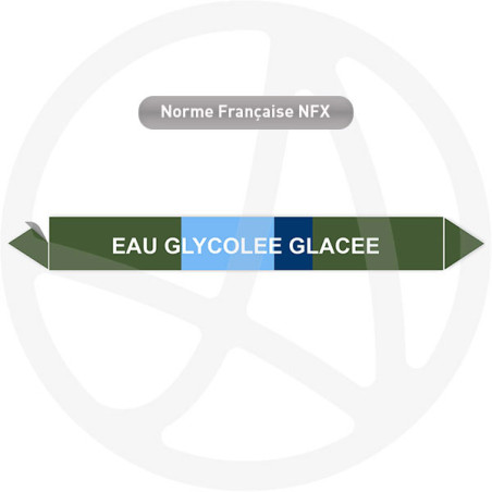 Repérage de tuyauterie Eau glycolée glacée  reperage marqueur tuyauterie vinyle