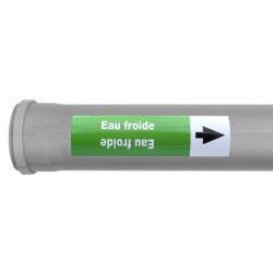 Marqueurs de tuyauterie norme ISO 20560 - Eau froide