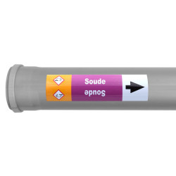 Marqueurs de tuyauterie norme ISO 20560 - Soude