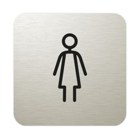 Plaque de porte aluminium brossé :  Toilettes femmes