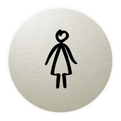 Plaque de porte aluminium brossé :  Toilettes femmes (typo marqueur)