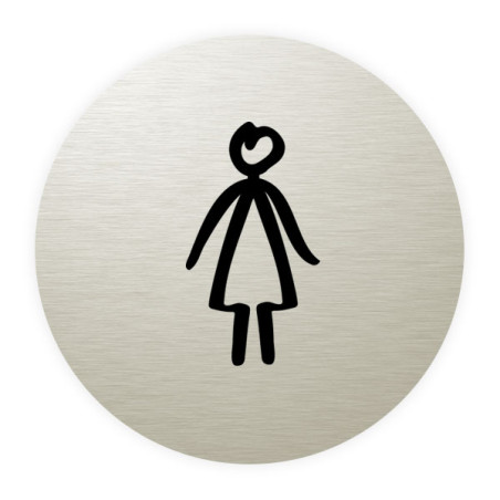 Plaque de porte aluminium brossé :  Toilettes femmes (typo marqueur)