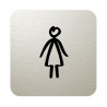 Plaque de porte aluminium brossé :  Toilettes femmes (typo marqueur)