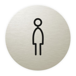 Plaque de porte aluminium brossé :  Toilettes hommes