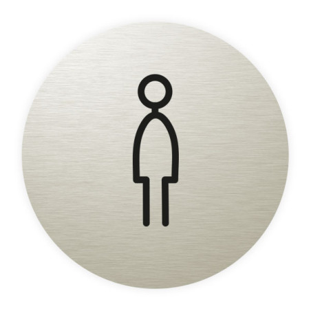 Plaque de porte aluminium brossé :  Toilettes hommes