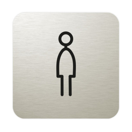 Plaque de porte aluminium brossé :  Toilettes hommes