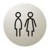 Plaque de porte aluminium brossé :  Toilettes mixtes